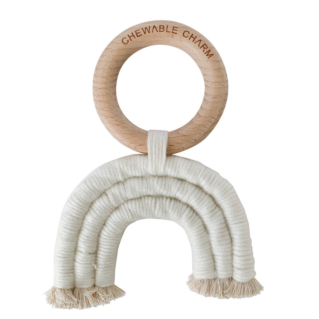 Chewable Charm Rainbow Macrame Teether- Cream