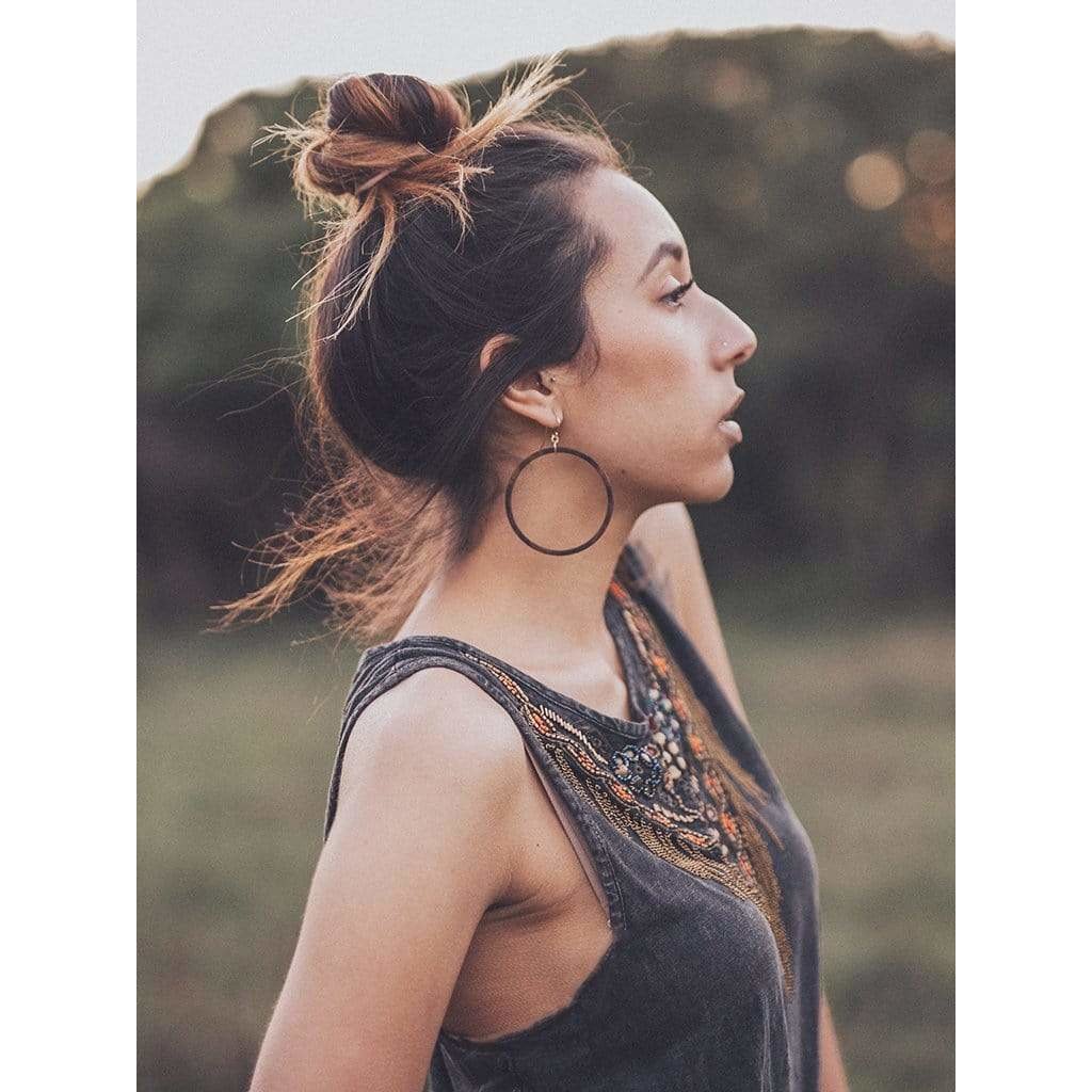 Company Kind Earrings Beach Party Wood Hoop Earrings