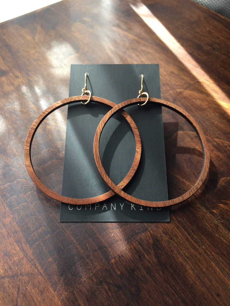 Company Kind Earrings Beach Party Wood Hoop Earrings