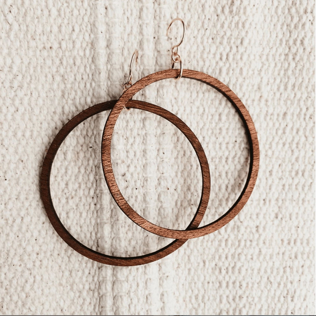 Company Kind Earrings Beach Party Wood Hoop Earrings