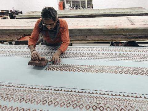 From Mila Bandanas and Scarves Siena Chiffon Bandana Scarf Bohemian Block Printed Italian Inspo Bandana