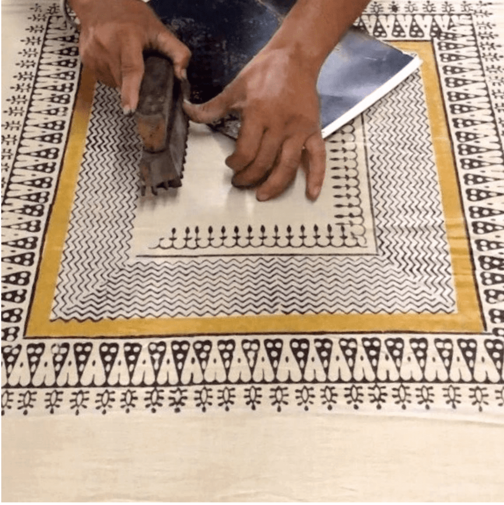 From Mila Women Sol Bandana Scarf- Hand Block Printed Cotton Bohemian Block Printed Italian Inspo Bandana