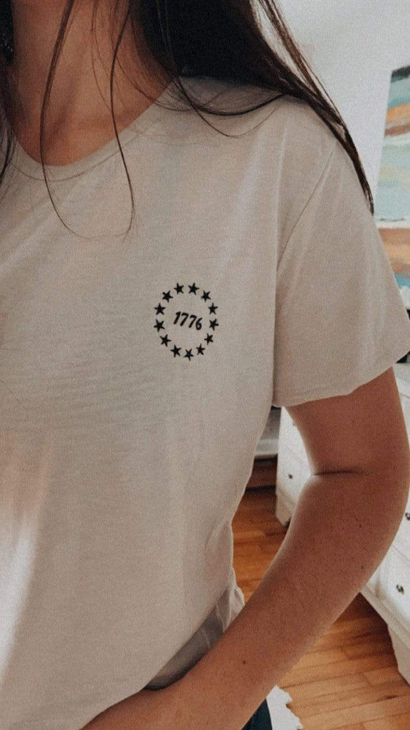 Naupaka 1776 Embroidered Crop Tee