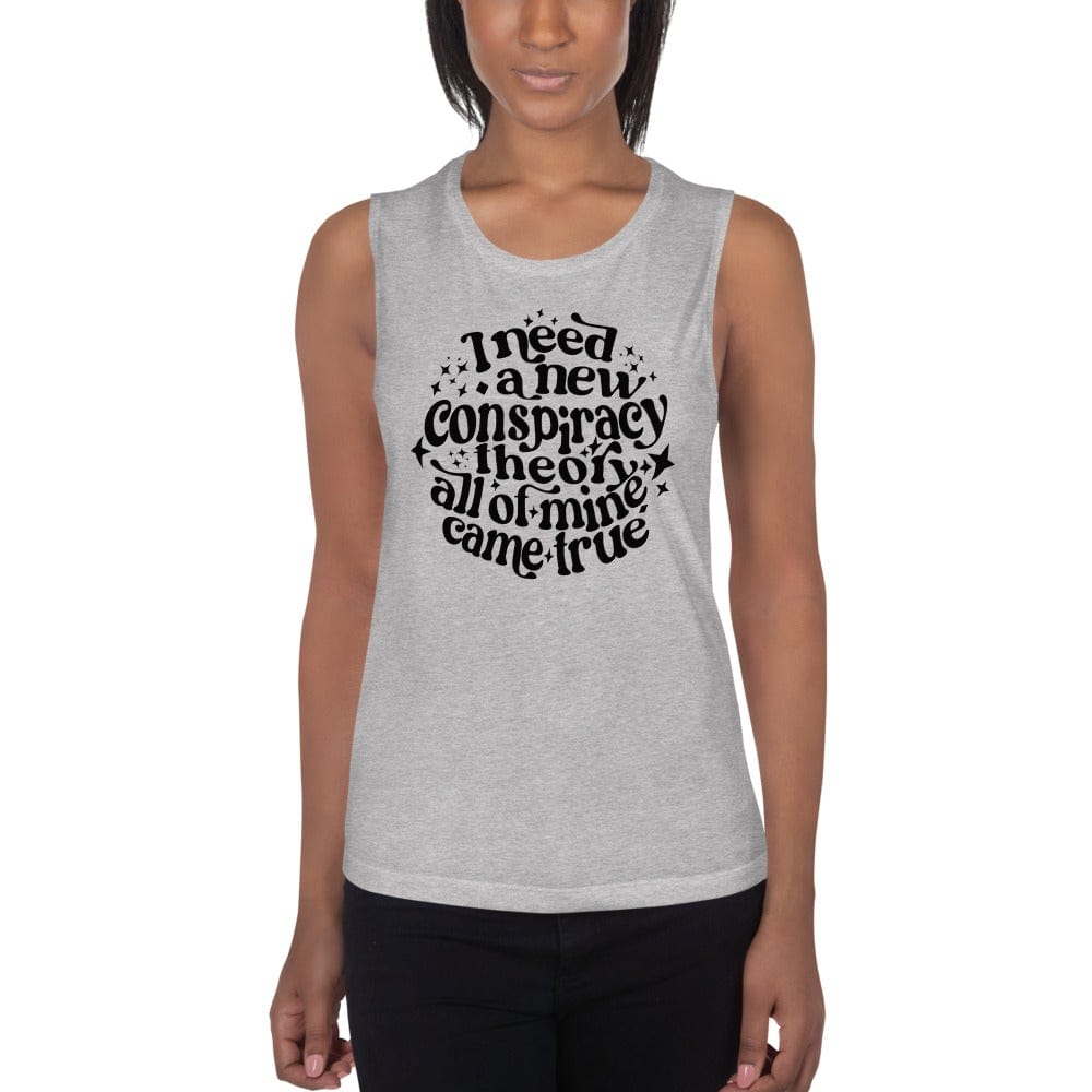Naupaka Athletic Heather / S I Need a New Conspiracy Theory Ladies’ Muscle Tank (Nursing Friendly) 5539272_9000