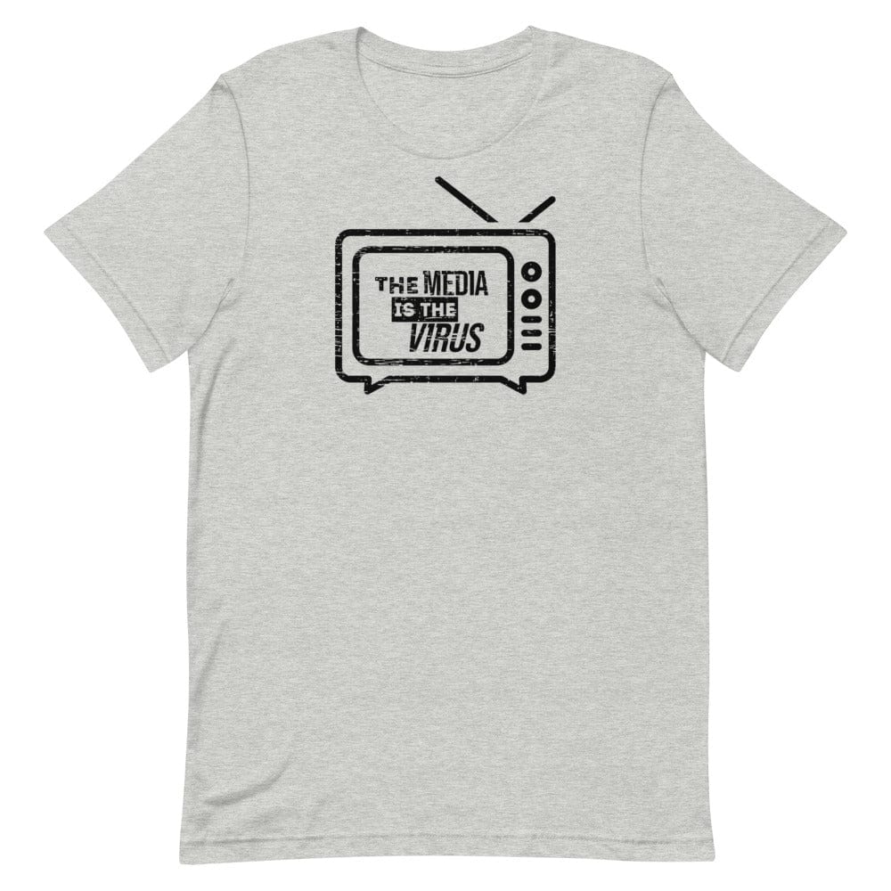 Naupaka Athletic Heather / XS The Media is the Virus (Black ink) Short-Sleeve Unisex T-Shirt 7417719_9561