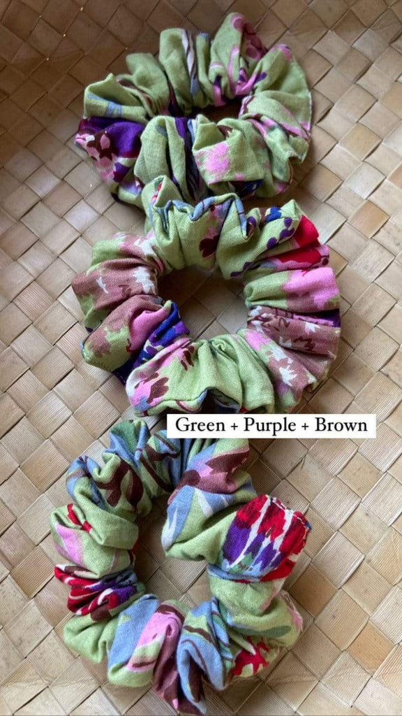 green + purple + brown