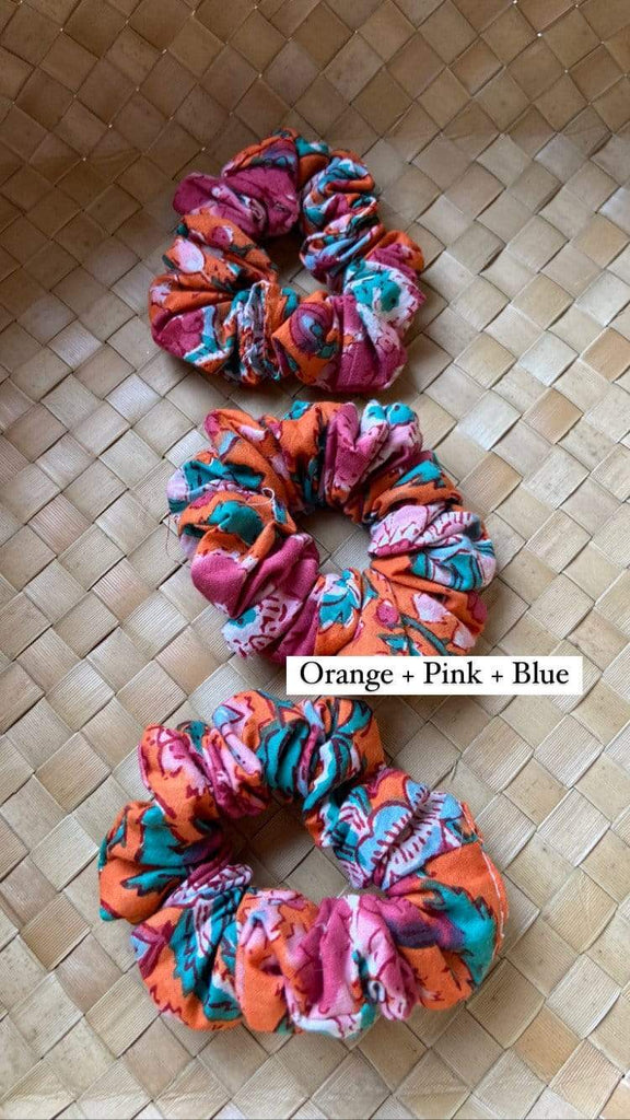 Naupaka Block Print Scrunchies