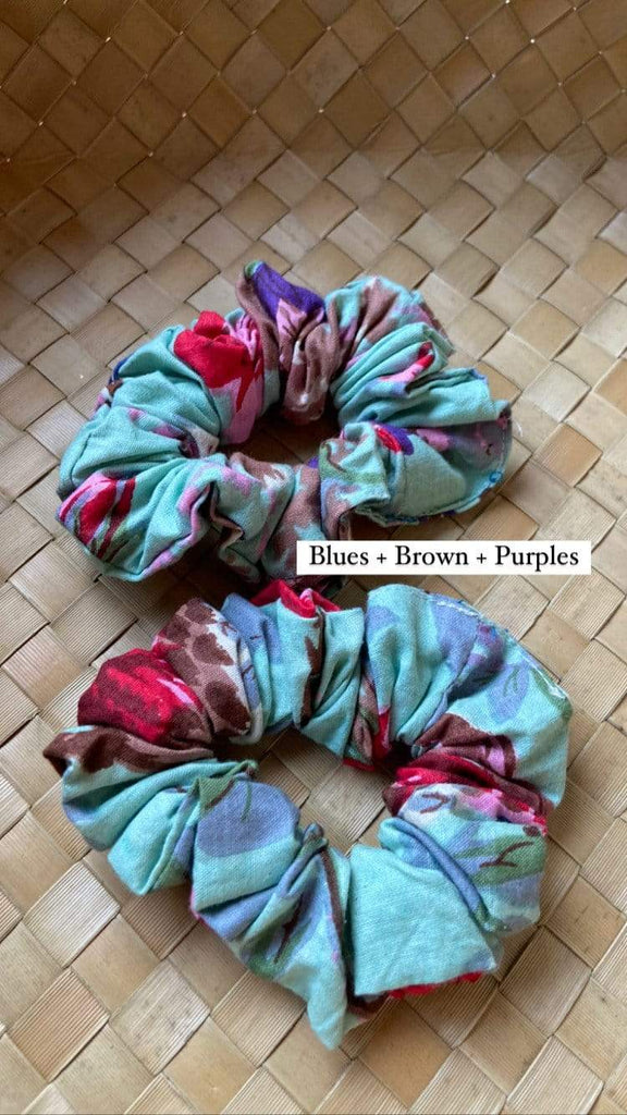 Naupaka Block Print Scrunchies