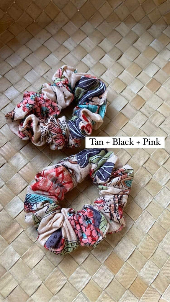 Naupaka Block Print Scrunchies