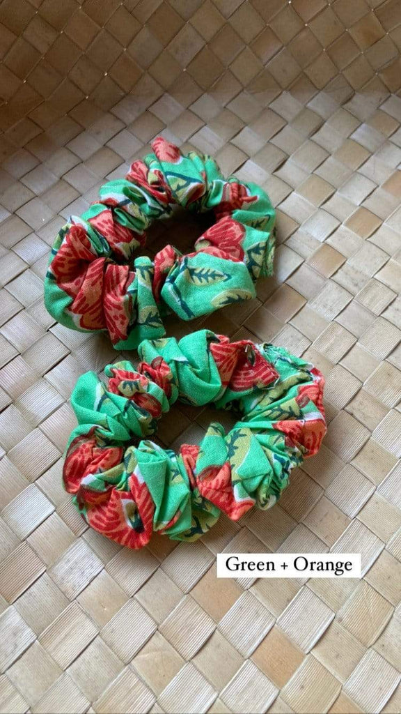 Naupaka Block Print Scrunchies