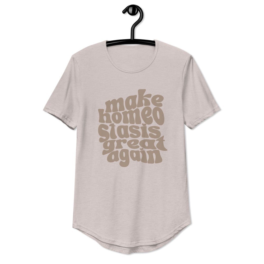 Naupaka Heather Cool Grey / S Make Homeostasis Great Again Flattering Curved Hem T-Shirt 4292852_12684