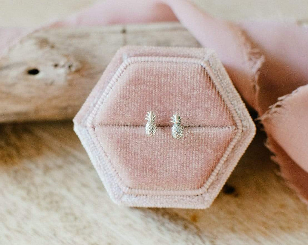 Naupaka Jewelry Pineapple Stud Earrings