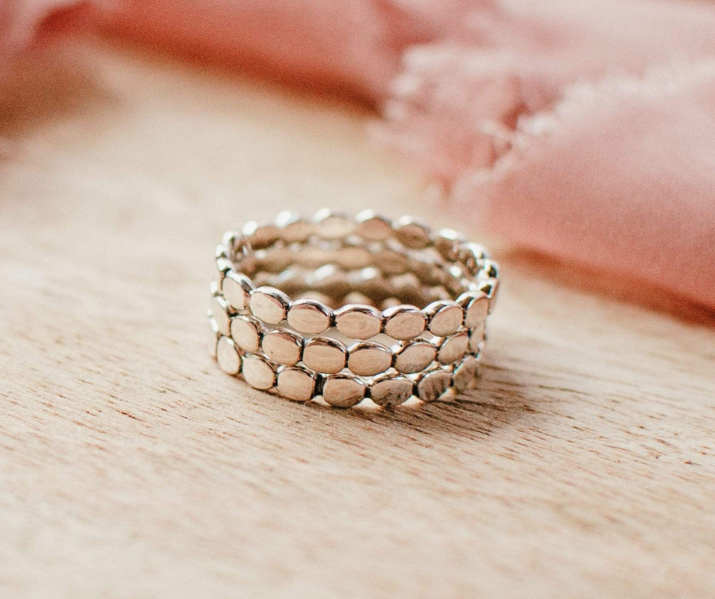 Naupaka Jewelry Sterling Silver Bubble Stacking Ring