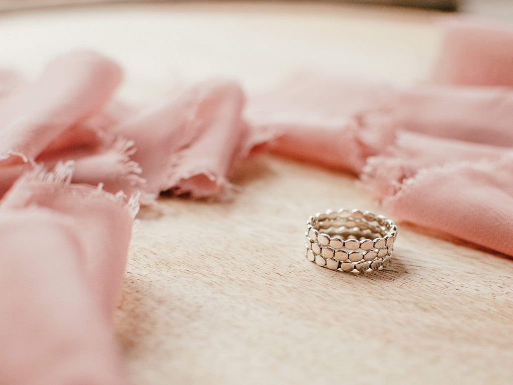 Naupaka Jewelry Sterling Silver Bubble Stacking Ring