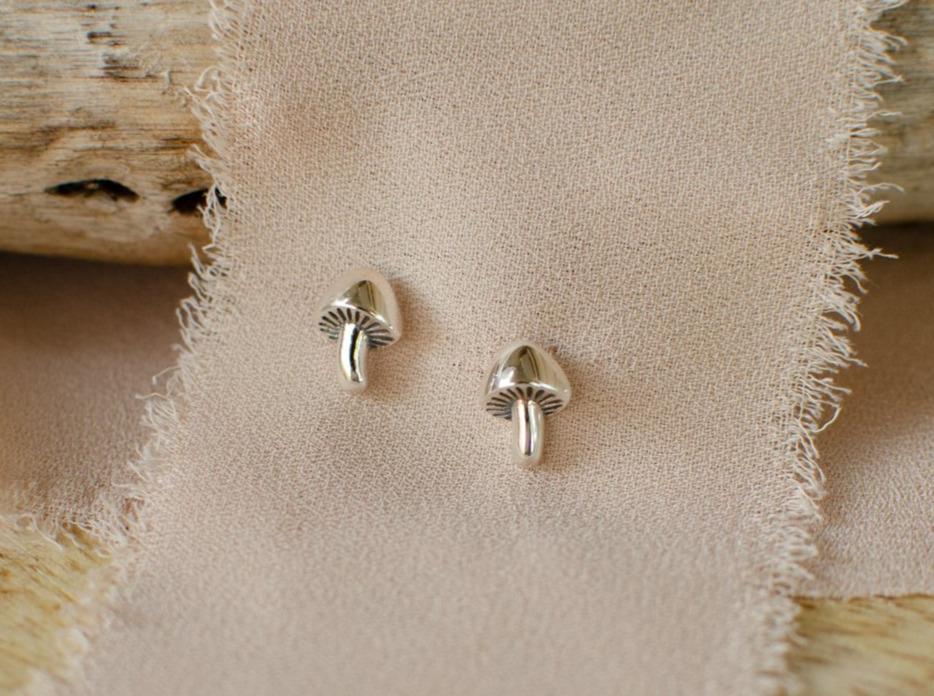 Naupaka Jewelry Tiny Mushroom Earrings