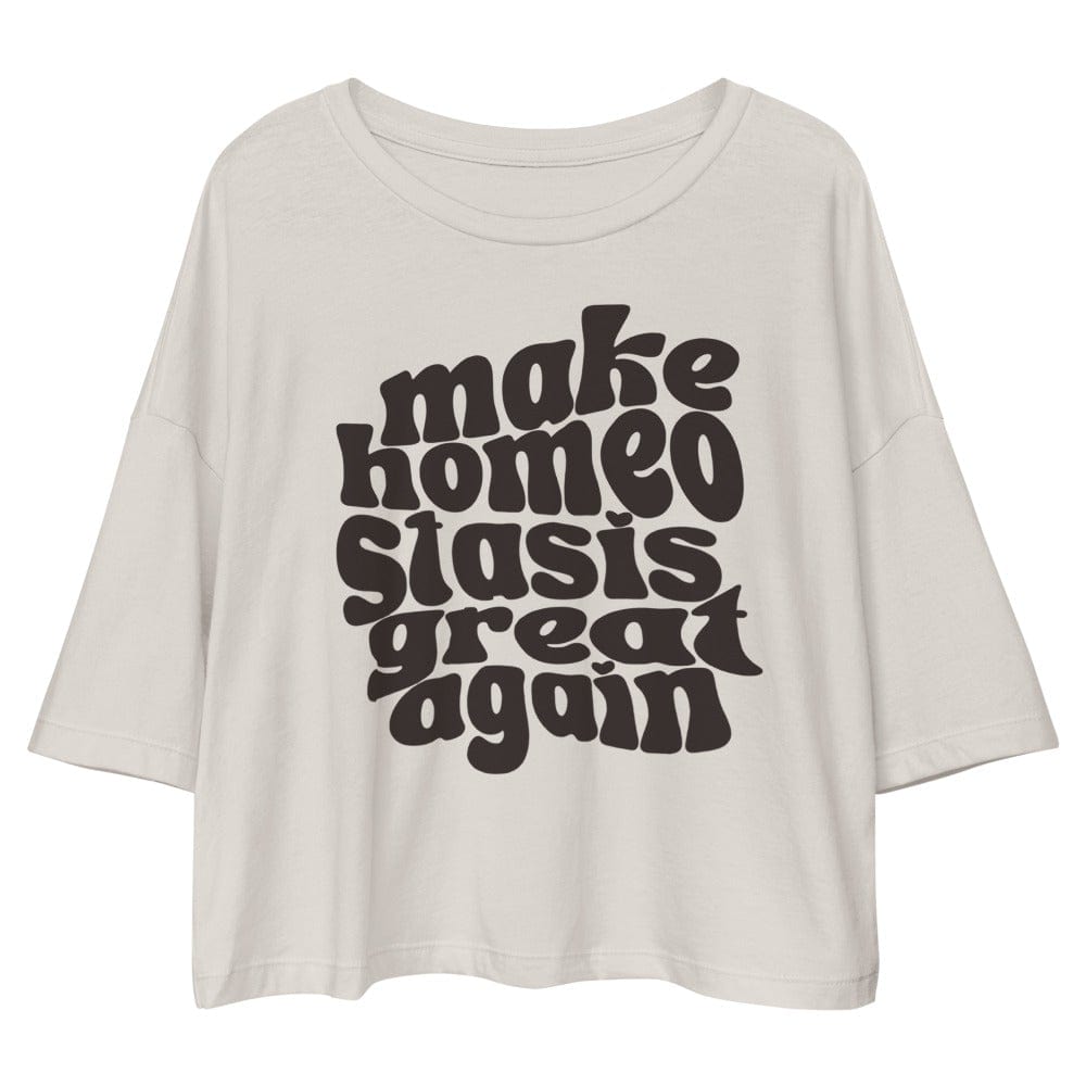 Naupaka Make Homeostasis Greast Again Loose Drop Shoulder Crop Top