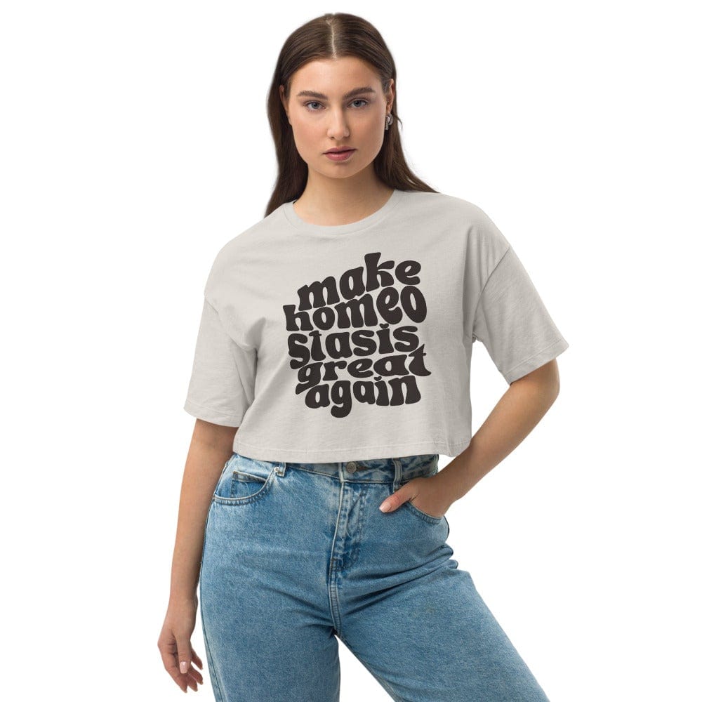 Naupaka Make Homeostasis Greast Again Loose Drop Shoulder Crop Top