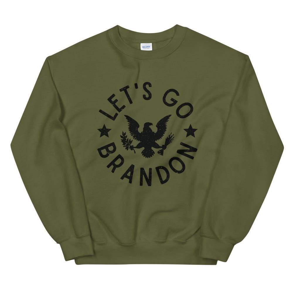 Naupaka Military Green / S Let's Go Brandon Presidential Seal Unisex Sweatshirt 5354735_13005