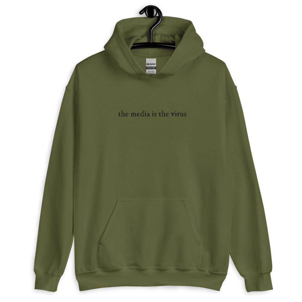 Naupaka Military Green / S The Media is the Virus Unisex Hoodie 1803224_12989