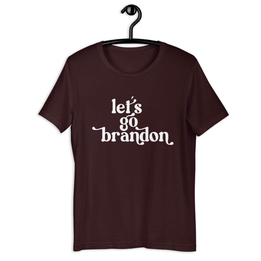 Naupaka Oxblood Black / XL PLUS/BUSTY SIZE: Lower Print for larger busts! Let's Go Brandon Short-Sleeve Unisex T-Shirt 4827896_9743