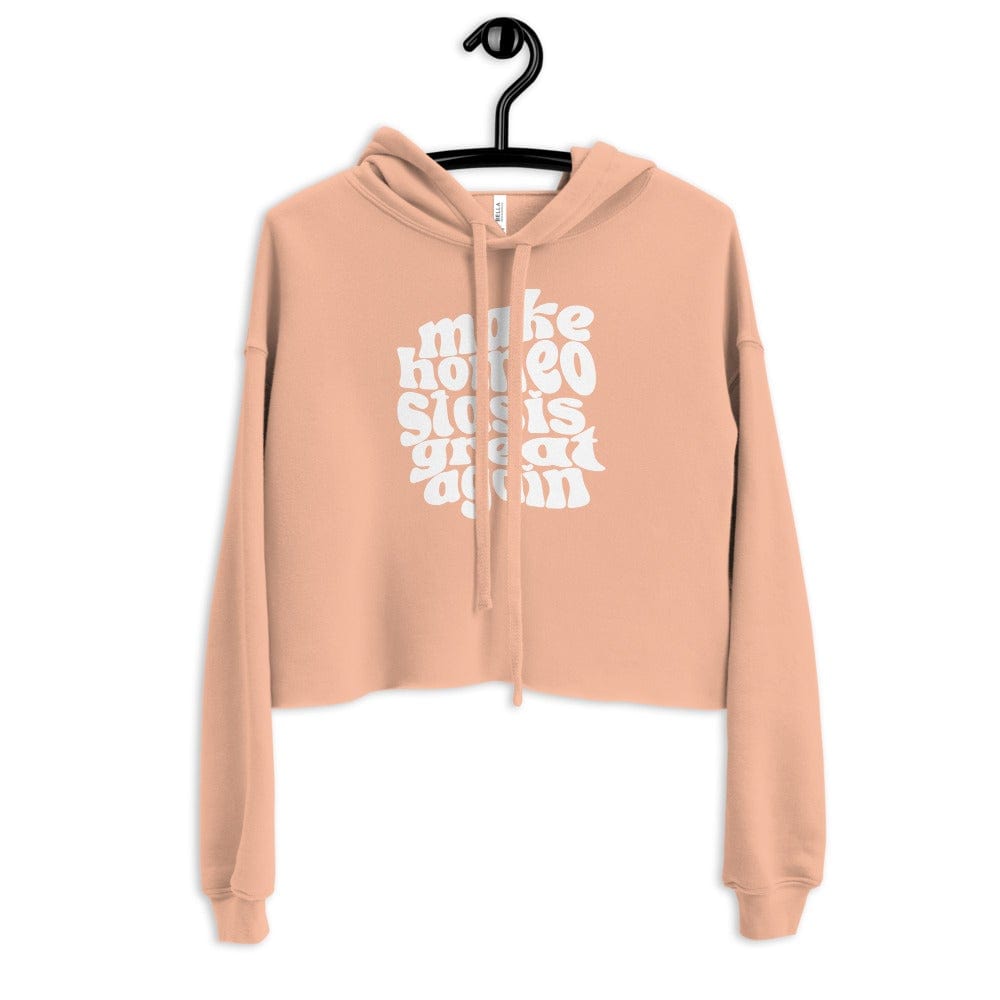 Naupaka Peach / S Make Homeostasis Great Again (White Ink) Crop Hoodie 1174237_9638