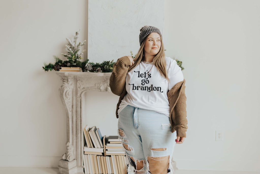 Naupaka PLUS/ BUSTY SIZE: Lower Placement for Larger Busts! Let's Go Brandon Short-Sleeve Unisex T-Shirt (XL-5X)