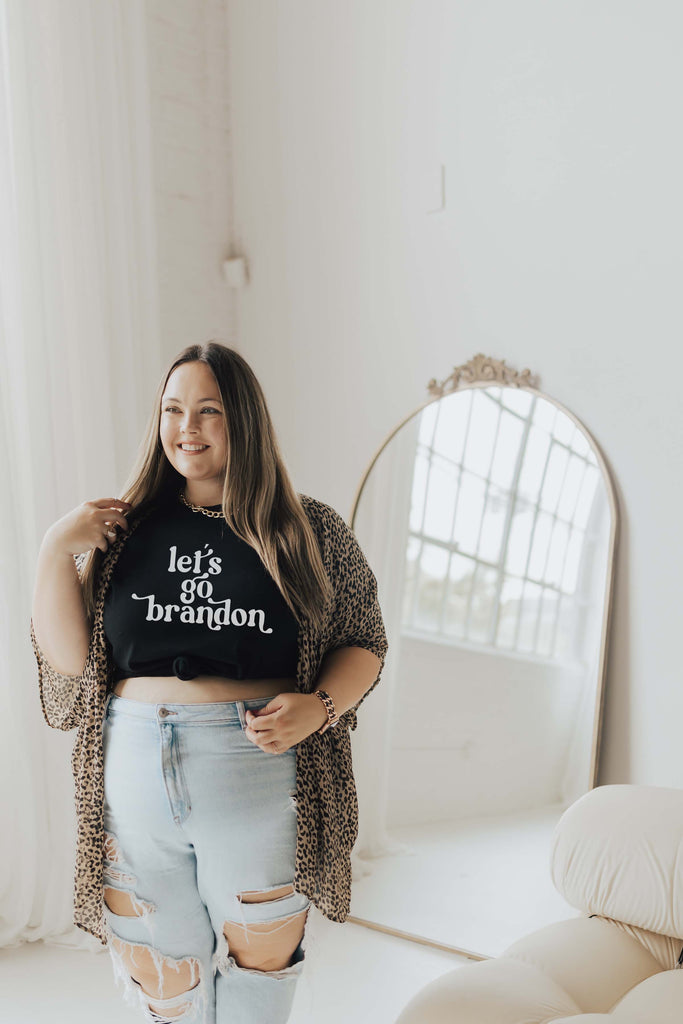 Naupaka PLUS/BUSTY SIZE: Lower Print for larger busts! Let's Go Brandon Short-Sleeve Unisex T-Shirt