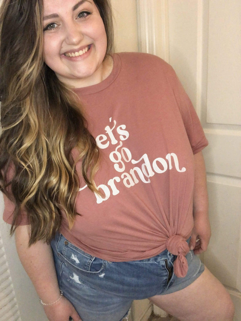 Naupaka PLUS/BUSTY SIZE: Lower Print for larger busts! Let's Go Brandon Short-Sleeve Unisex T-Shirt