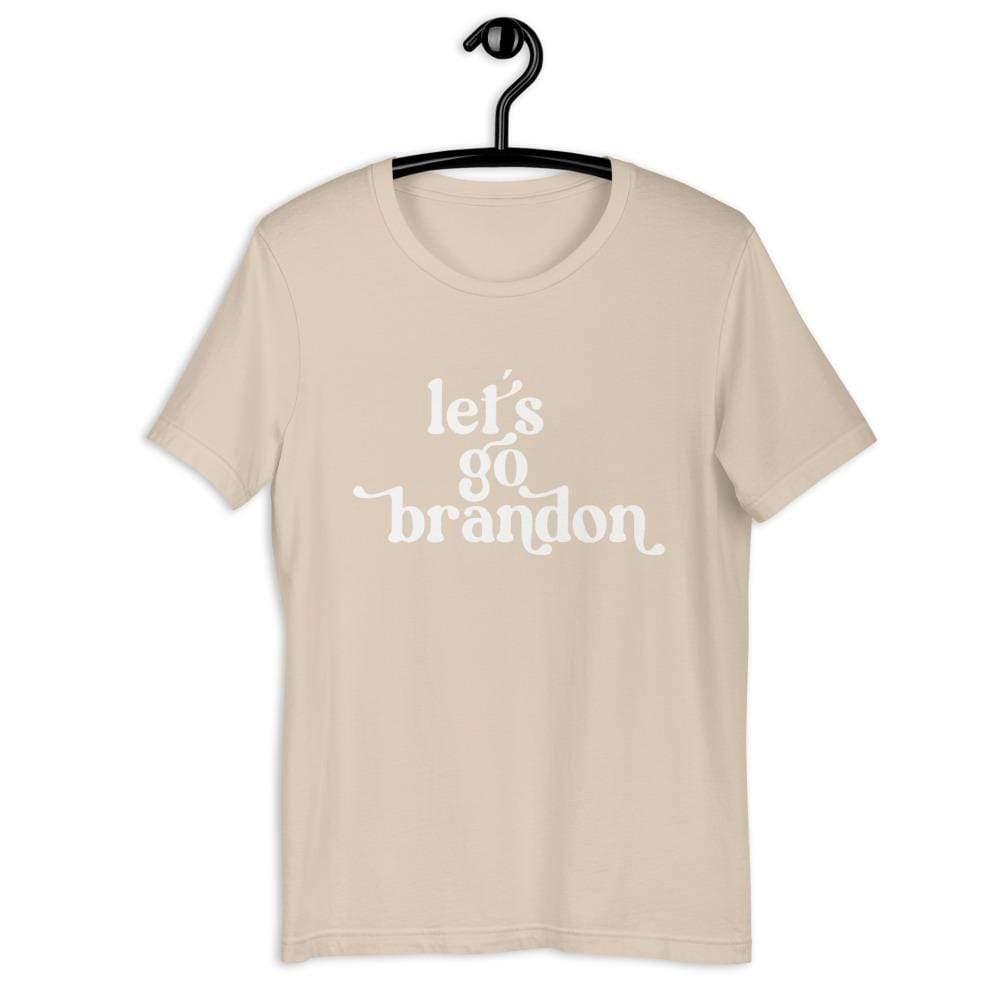 Naupaka Soft Cream / XL PLUS/BUSTY SIZE: Lower Print for larger busts! Let's Go Brandon Short-Sleeve Unisex T-Shirt 4827896_4154