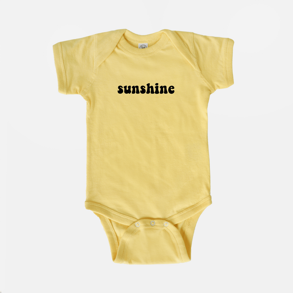Naupaka Trading Co. Baby Clothing 6 mo. / Butter Sunshine Retro Font Baby One Piece PMC10-BUTR-6mo.146587 Sunshine Retro Font Baby One Piece