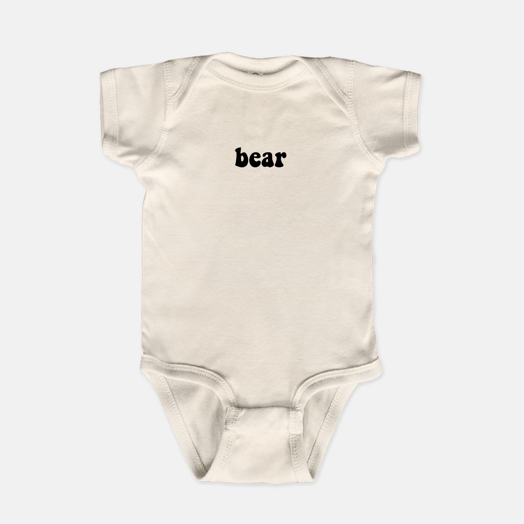 Naupaka Trading Co. Baby Clothing 6 mo. / Natural Bear Vintage Inspired Font Baby Suit PMC10-NAT-6mo.146563 Bear Vintage Inspired Font Baby Suit