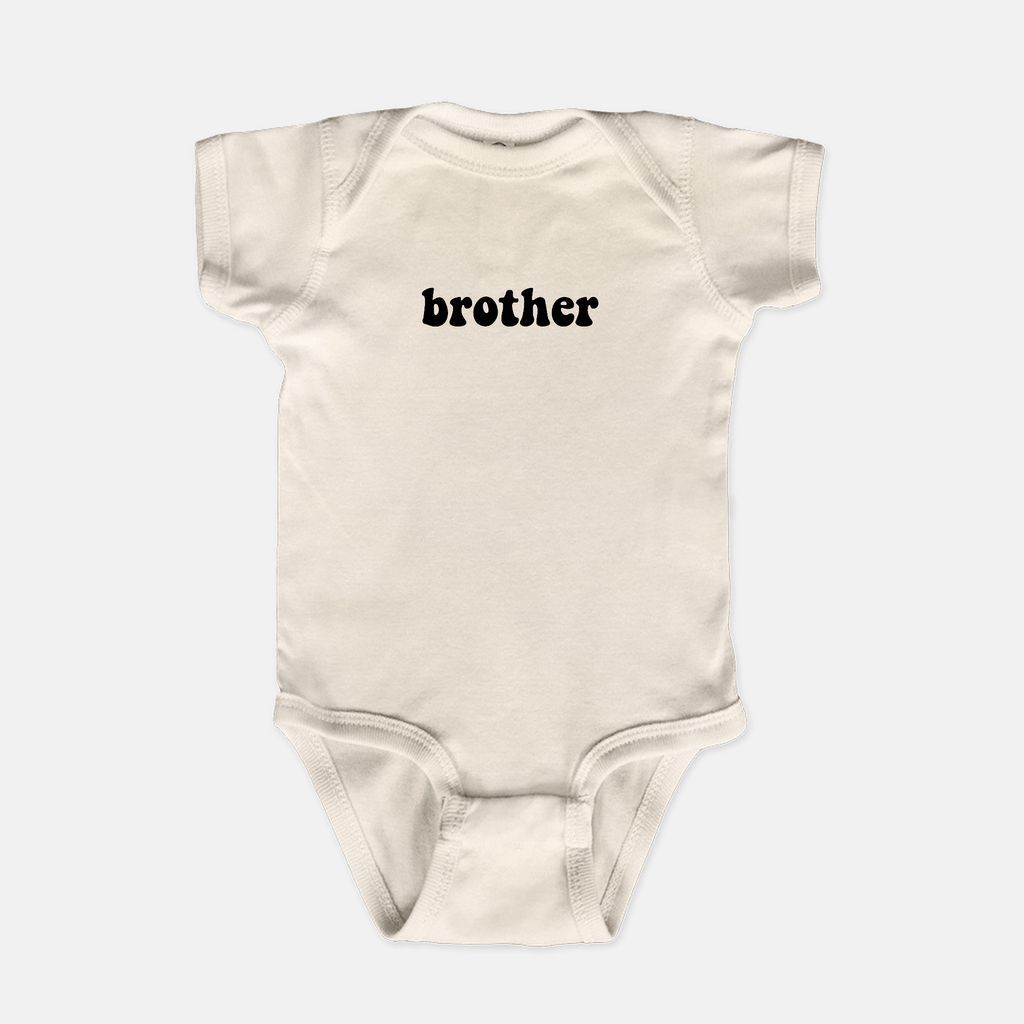 Naupaka Trading Co. Baby Clothing 6 mo. / Natural Brother Baby One Piece Suit Vintage 60's Font PMC10-NAT-6mo.146640 Brother Baby One Piece Suit Vintage 60's Font