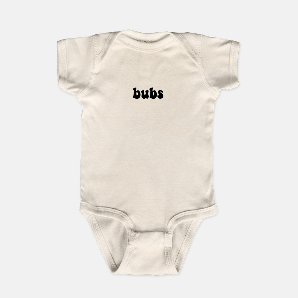 Naupaka Trading Co. Baby Clothing 6 mo. / Natural Bubs Retro Font Baby One Piece PMC10-NAT-6mo.146524 Bubs Retro Font Baby One Piece 