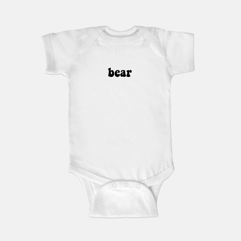 Naupaka Trading Co. Baby Clothing 6 mo. / White Bear Vintage Inspired Font Baby Suit PMC10-WT-6mo.146564 Bear Vintage Inspired Font Baby Suit