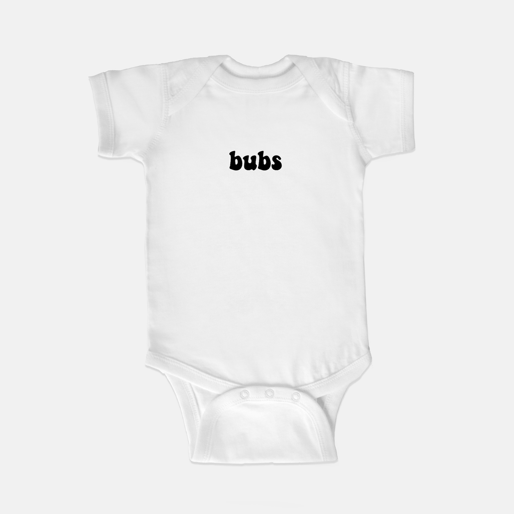 Naupaka Trading Co. Baby Clothing 6 mo. / White Bubs Retro Font Baby One Piece PMC10-WT-6mo.146525 Bubs Retro Font Baby One Piece 