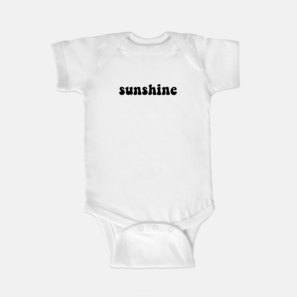 Naupaka Trading Co. Baby Clothing 6 mo. / White Sunshine Retro Font Baby One Piece PMC10-WT-6mo.146588 Sunshine Retro Font Baby One Piece