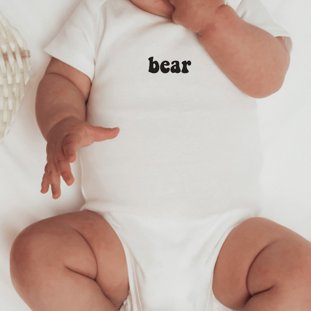 Naupaka Trading Co. Baby Clothing Bear Vintage Inspired Font Baby Suit Bear Vintage Inspired Font Baby Suit