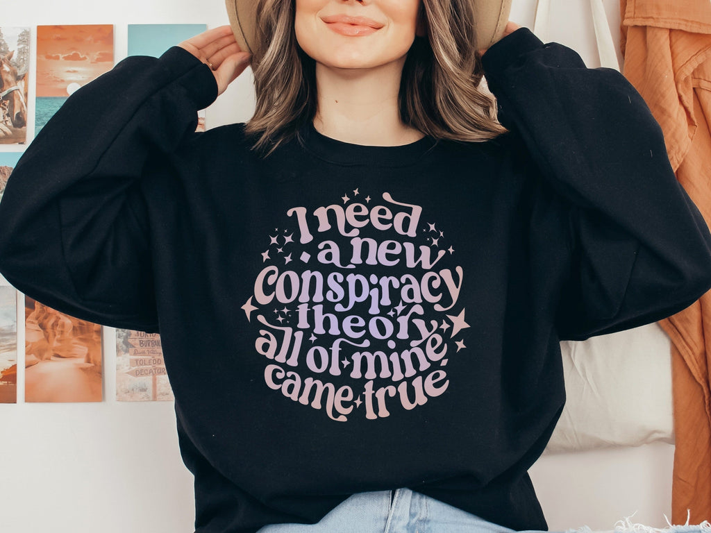 Naupaka Trading Co. Sweatshirts I Need a New Conspiracy Theory All of Mine Came True Crew Neck Sweatshirt (Peach Tones) I Need a New Conspiracy Theory All of Mine Came True Crew Neck Sweatshirt (Peach Tones 2)