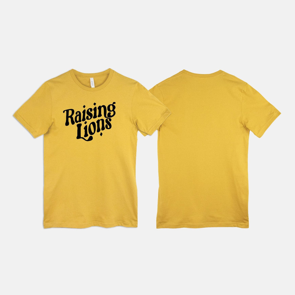 Naupaka Trading Co. T-Shirts Small / Mustard Raising Lions (black ink) PMA29-OneSide-MUSTRD-S.138922 Raising Lions (black ink)