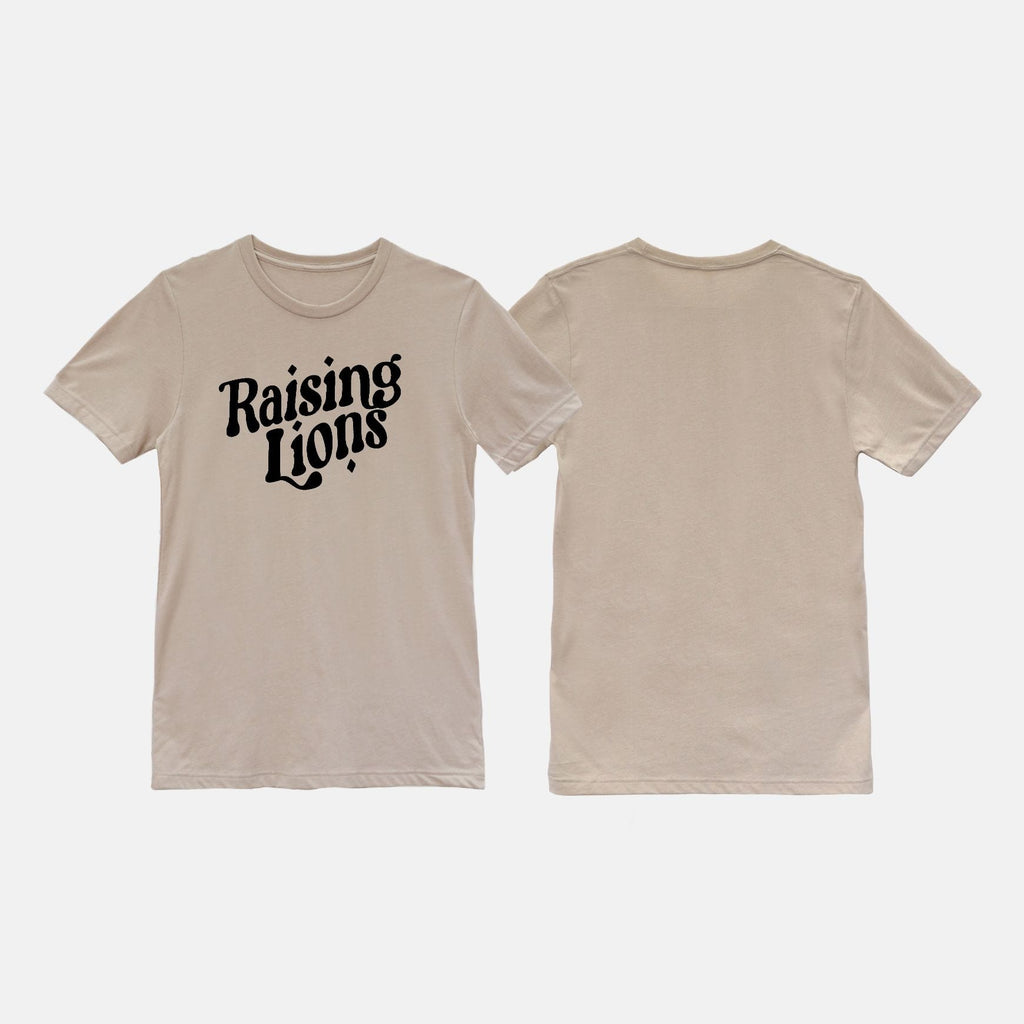 Naupaka Trading Co. T-Shirts Small / Tan Raising Lions (black ink) PMA29-OneSide-TAN-S.138919 Raising Lions (black ink)
