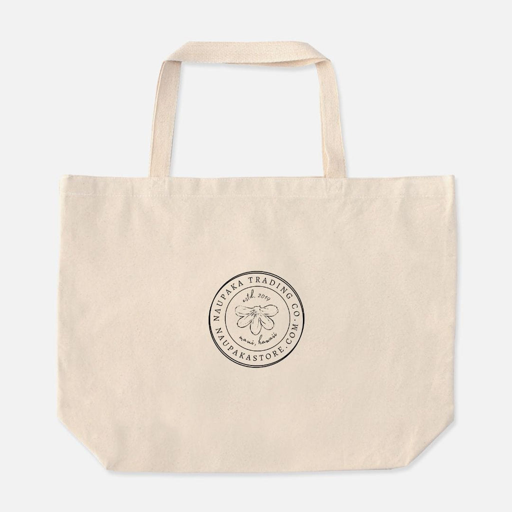 Naupaka Trading Co. Tote Bags Natural Naupaka Flower Logo Oversized Tote PMA17-NATURAL.179844 Naupaka Flower Logo Oversized Tote