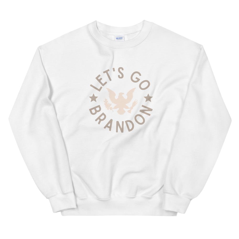Naupaka White / S Let's Go Brandon Tan & Pink Sweatshirt 3020910_5426