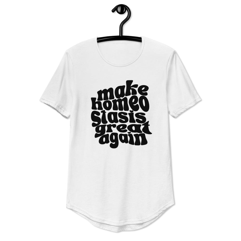 Naupaka White / S Make Homeostasis Great Again Curved Hem T-Shirt 2640166_11340