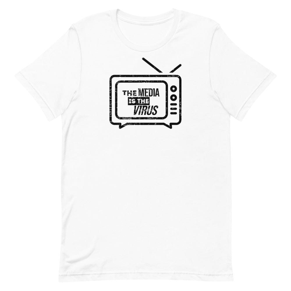 Naupaka White / XS The Media is the Virus (Black ink) Short-Sleeve Unisex T-Shirt 7417719_9526