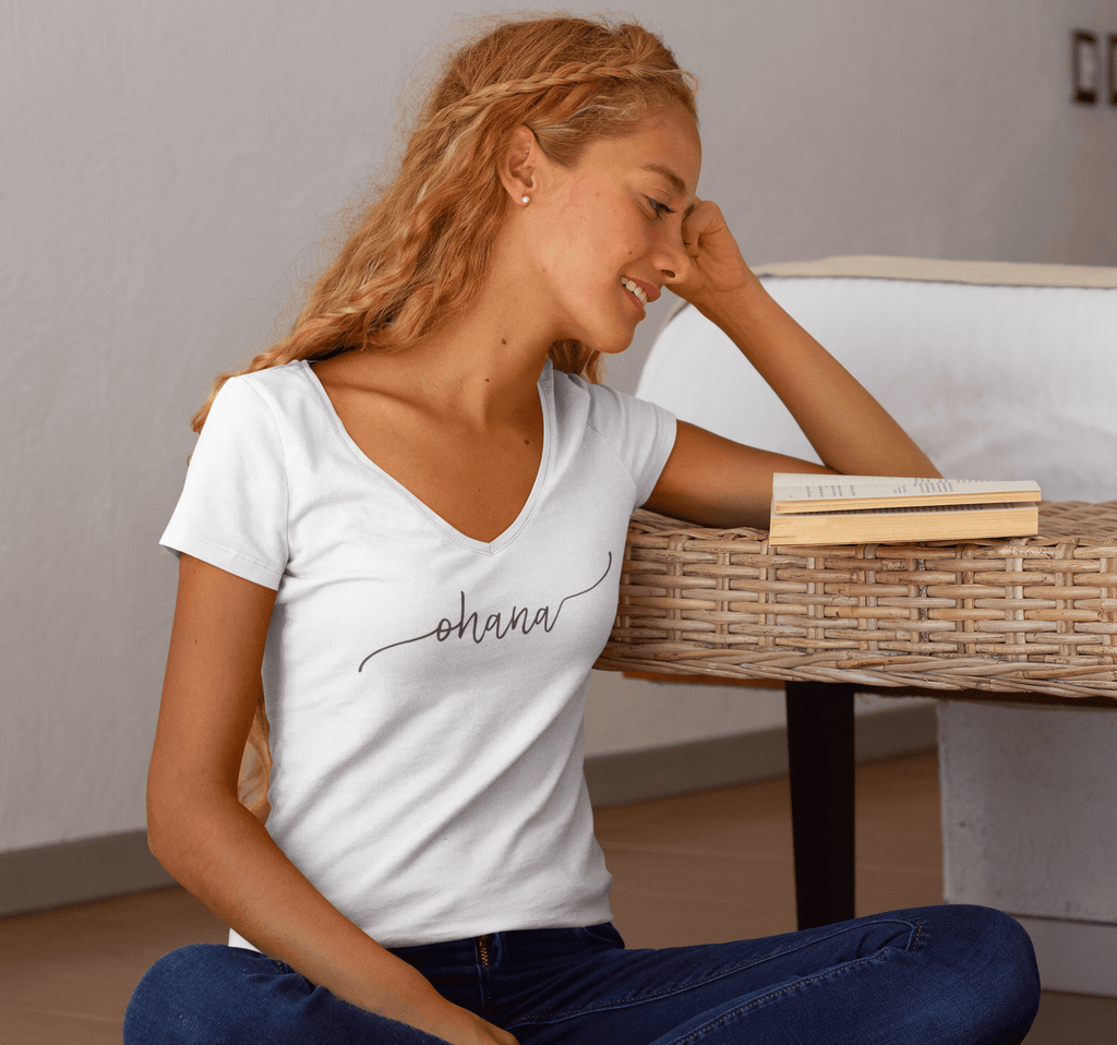 Naupaka Women The Ohana Shirt- Fitted Ladies V Neck