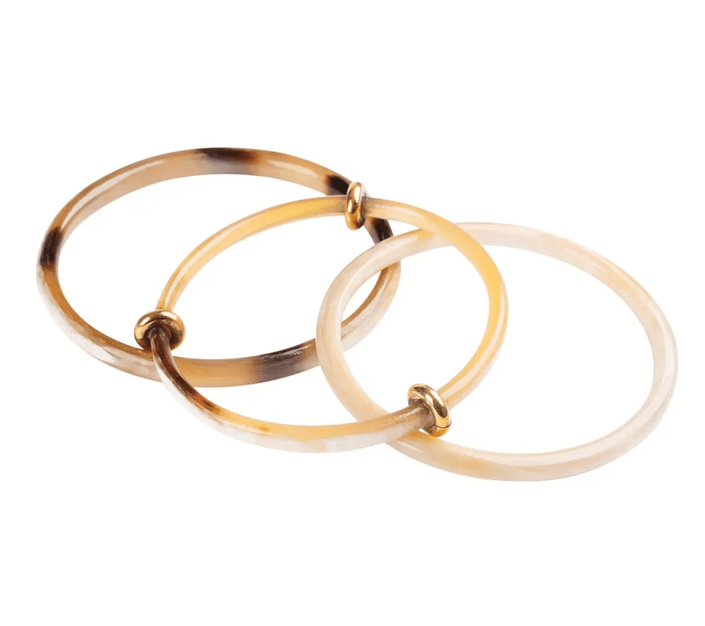 Repurposed on Purpose Jewelry Bohemian Horn Bangle Set Ethically Made in Uganda 82110003