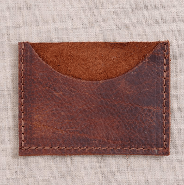 Repurposed on Purpose Leather Card Carrier in Cognac 5790002