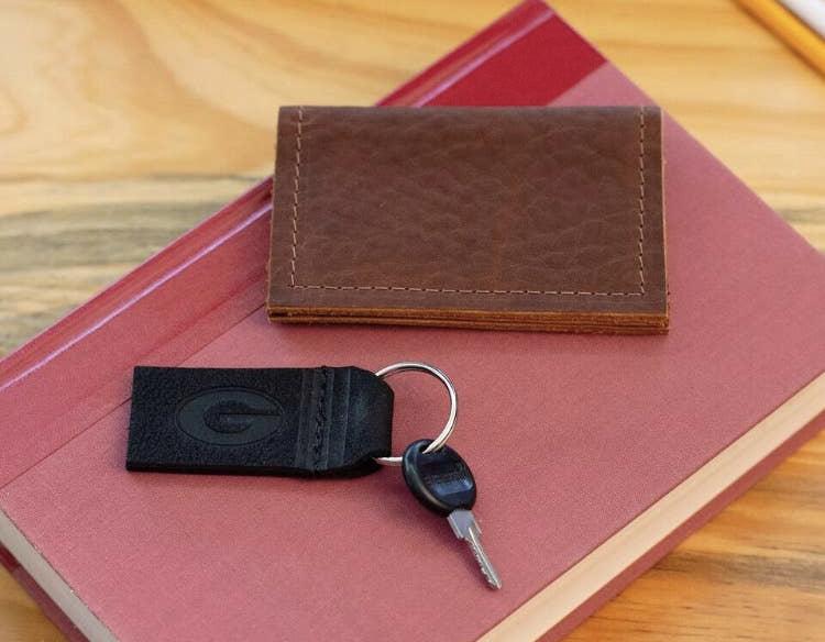 Repurposed on Purpose Mens Slim Leather Wallet in Cognac